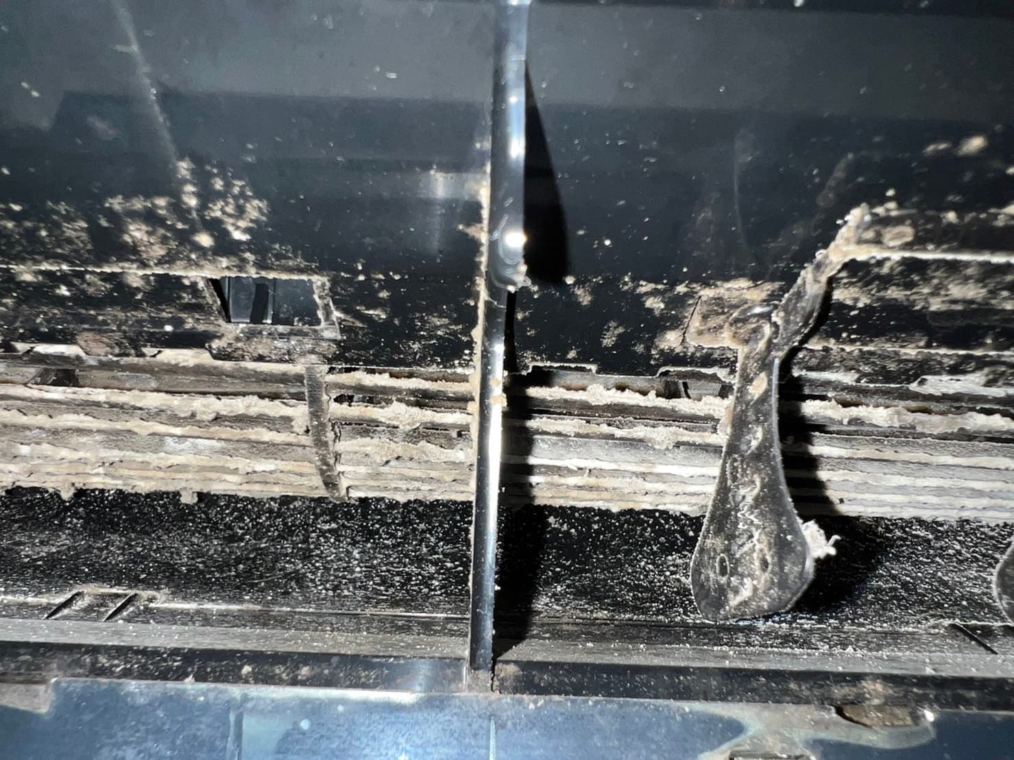 カビで汚れたエアコンの送風ファン